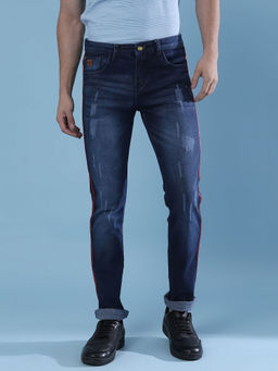 Campus Sutra - Men Side Striped Stylish Casual Denim Jeans