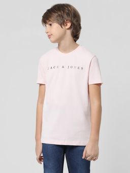 Jack & Jones Junior - Boys Brand Logo Pink T-Shirt