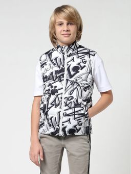 Jack & Jones Junior - Boys Abstract Print White Jacket
