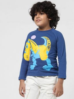 Jack & Jones Junior - Boys Printed Blue T-Shirt
