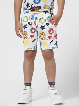 Jack & Jones Junior - Boys Printed White Shorts