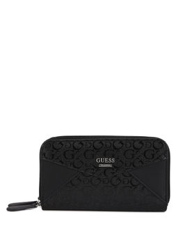 Guess - Black Buoso Slg Double Zip Around Wallet