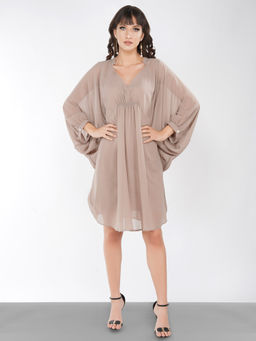 Attic Salt - Tan Cape-Kaftan Dress