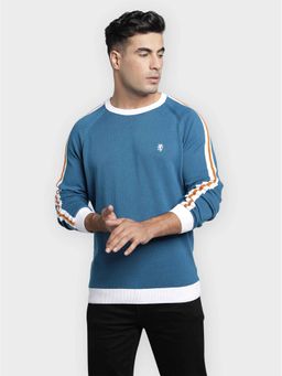 Red Tape - Men's Blue Solid Pure Cotton Sweater