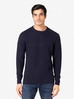 Red Tape - Men's Self Design Navy Sweater