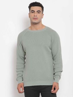 Red Tape - Men's Self Design Pastel Green Sweater