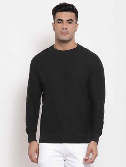 Red Tape - Men's Self Design Black Sweater