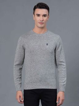 Red Tape - Grey Nep Acrylic Polyester Men's Sweater