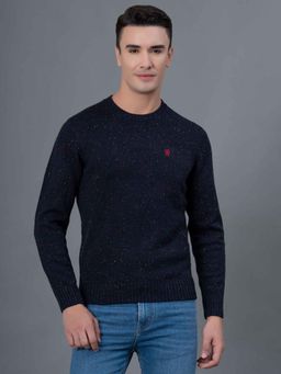 Red Tape - Navy Nep Acrylic Polyester Men's Sweater