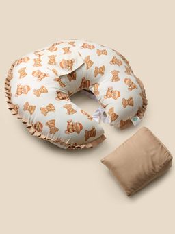 Fancy Fluff - Organic Feeding Pillow & Support Pillow - Cuddle Bear Beige