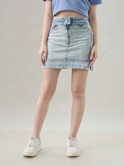 STORMY JEANS - Blue Retro Shift Mini Skirt