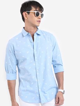 HIGHLANDER - Conversational Printed Slim Fit Casual Cotton Shirt
