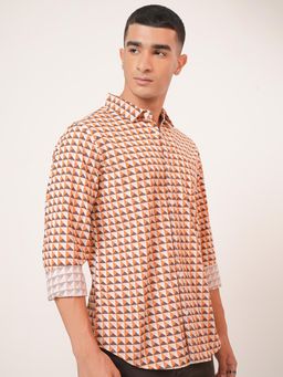 HIGHLANDER - Men Collar Full Sleeve Yellow Printed Shirt