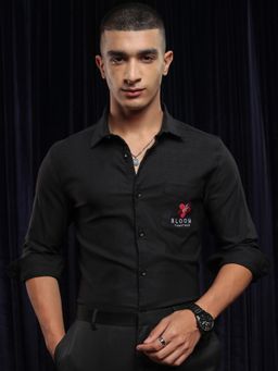 HIGHLANDER - Men Regular Collar Full Sleeve Logo Embroidered Shirt