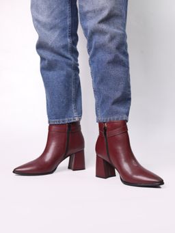 Monrow - Emery Maroon Block Casual Boots