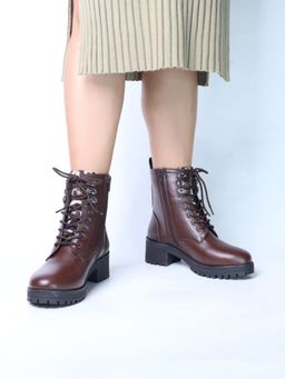 Monrow - Arely Brown Block Casual Boots