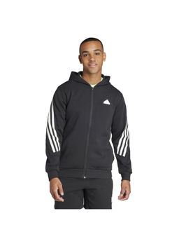 adidas - Men Black 3 Stripes Full-Zip Hoodie