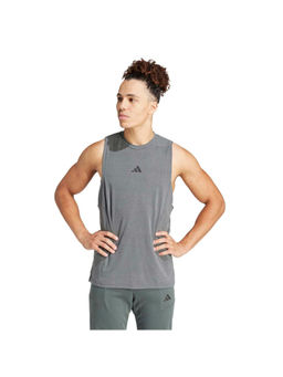 adidas - Men Grey Solid Tank Top