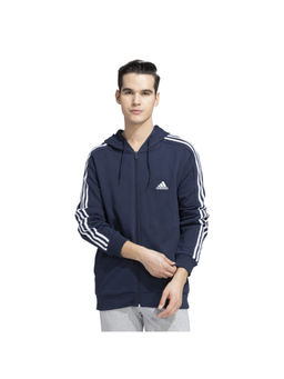 adidas - Men Navy Blue Stripes Hoodie
