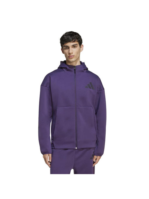 adidas Men Dark Purple Full Zip Hoodie