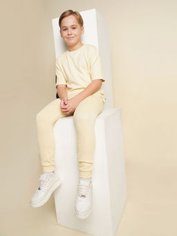 Jack & Jones Junior - Boys Beige Solid Joggers