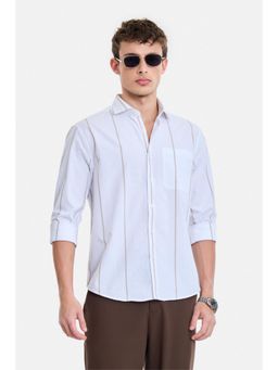 Snitch - White Stripes Full Sleeves Regular Casual Shirt