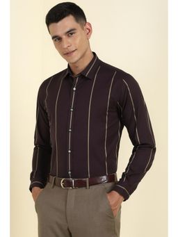 Allen Solly - Men Brown Striped Full Sleeves Formal Shirt