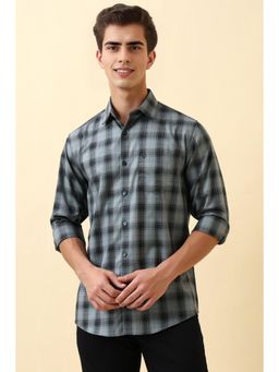 Allen Solly - Men Grey Slim Fit Check Full Sleeves Casual Shirt