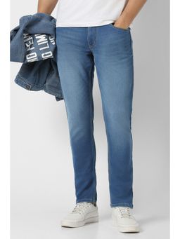 Peter England - Men Blue Mid Wash Jeans