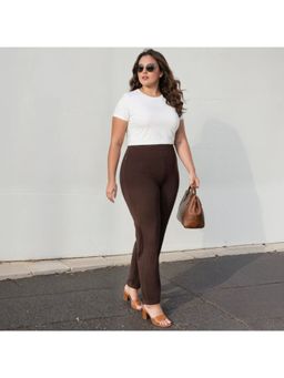 Blissclub - Brown Women Am:Pm Cotton Straight Pants -Tall