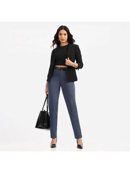 Blissclub - Navy Blue Womens Work-To-Wine Twill Straight Pants - Regular