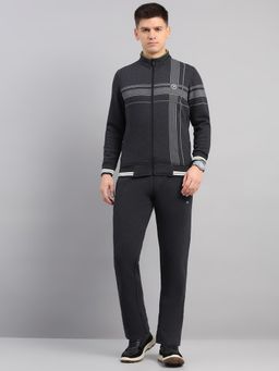 Monte Carlo - Cotton Blend Regular Mid Waist High Neck Jacket with Trackpant