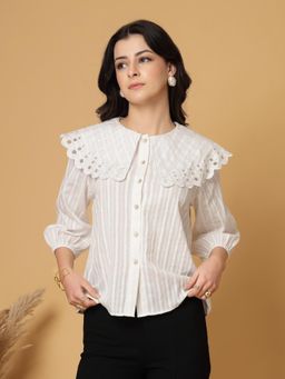 Gipsy - White Striped Cotton Top