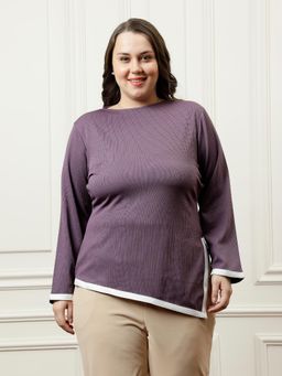 AAREIN - Women Purple Asymmetrical Detailed Top