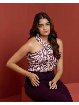 QONA - Wrapsody Halter Top-Purple