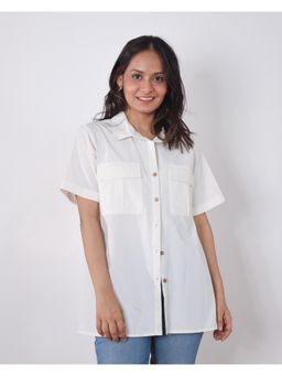 Sivaka India - White Cotton Poplin Collared Shirt