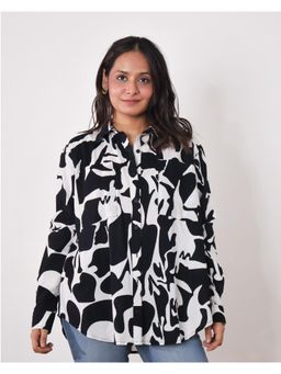 Sivaka India - Black White Collared Cotton Shirt