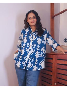 Sivaka India - Blue Collared Cotton Shirt