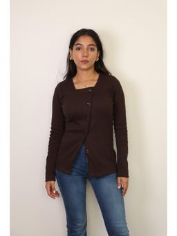 Obleka - Brown Solid Rib Top
