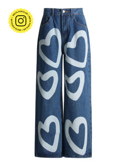 APPAPOP - Angelic Heart Wide Leg Denim Jeans