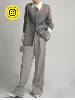 APPAPOP - Croia Double Layered Sharp Cuff Shirt with Inner (Set of 2)