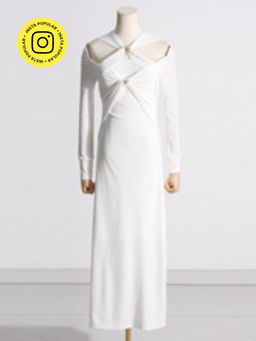 APPAPOP - White Alouette Front Through Dress