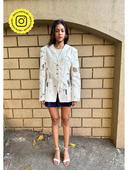 APPAPOP - White Arya Fluted Blazer