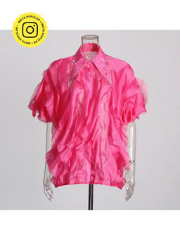 APPAPOP - Pink Ceara Ruffle Through Shirt