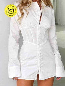 APPAPOP - Nella White Corset Dress