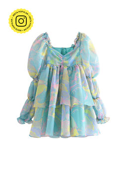 APPAPOP - Charlie Ruched Blue Dress