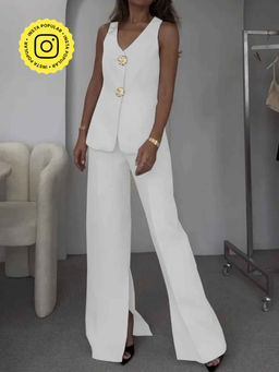 APPAPOP - White Ellabeth Relaxed Co-Ord Set