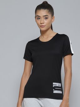 Alcis - Women Black Printed Slim Fit T-shirt