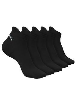 Heelium - Bamboo Ankle Socks-FreeSize UK7-11,5 Pairs,Black,Anti dour,Anti Blister (Pack of 5)