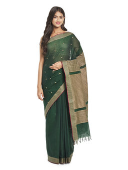 Fabindia - Green Butta Cotton Saree